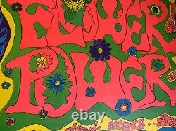 FLOWER POWER SPEED KILLS VINTAGE 1970's BLACKLIGHT HEADSHOP POSTER By GLATE