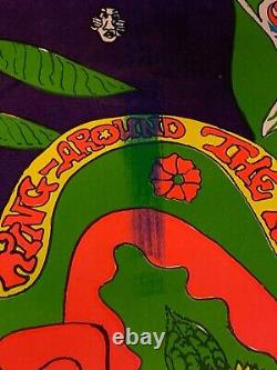 FLOWER POWER SPEED KILLS VINTAGE 1970's BLACKLIGHT HEADSHOP POSTER By GLATE
