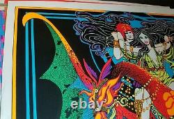 FLYING DRAGON 1970's VINTAGE PSYCHEDELIC BLACKLIGHT POSTER By AA Sales