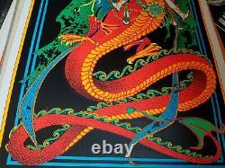 FLYING DRAGON 1970's VINTAGE PSYCHEDELIC BLACKLIGHT POSTER By AA Sales