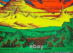 FLYING SOUND VINTAGE 1971 BLACKLIGHT HEADSHOP POSTER By HOUSTON DISTRIBUTING