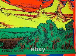 FLYING SOUND VINTAGE 1971 BLACKLIGHT HEADSHOP POSTER By HOUSTON DISTRIBUTING