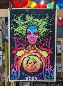 FORTUNE TELLER Black light Poster, 1971 Star City Dist. Flocked 23 X 35