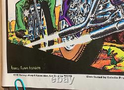 FREEDOM RIDER VINTAGE 1972 BLACKLIGHT MOTORCYCLE BIKER POSTER By Barry Hanson