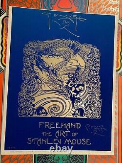 FREEHAND ART 1992 VINTAGE HIPPIE BLACKLIGHT POSTER SIGNED By STANLEY MOUSE