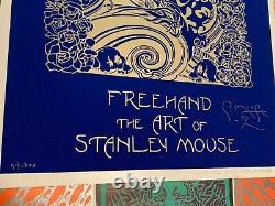 FREEHAND ART 1992 VINTAGE HIPPIE BLACKLIGHT POSTER SIGNED By STANLEY MOUSE