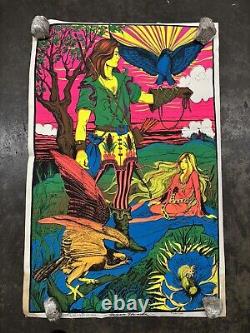 Falcon Hunter 1971 black light poster vintage psychedelic C2637