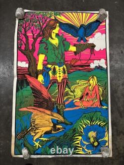 Falcon Hunter 1971 black light poster vintage psychedelic C2637