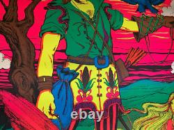 Falcon Hunter Vintage 1971 Headshop Blacklight Pacific Screen Poster -nice