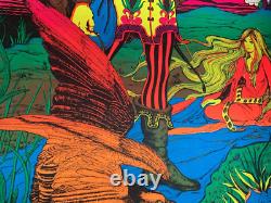 Falcon Hunter Vintage 1971 Headshop Blacklight Pacific Screen Poster -nice
