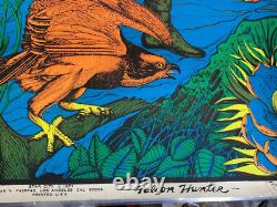 Falcon Hunter Vintage 1971 Headshop Blacklight Pacific Screen Poster -nice