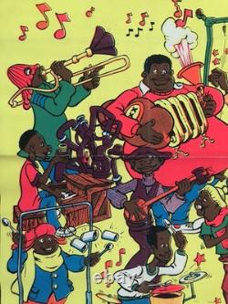 Fat Albert Rare 1972 Junkyard Band Black Light Poster Artko Studios 22.5x34