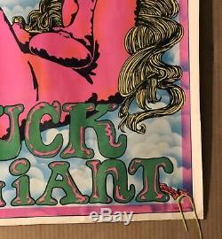 Fck A Giant Vintage Black Light Poster Neon Retro 1970s Clouds LA