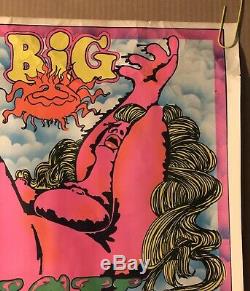 Fck A Giant Vintage Black Light Poster Neon Retro 1970s Clouds LA