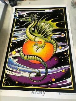 Felt Black Light Poster 2000 Space Dragon Scorpio Posters Inc. Fantasy Icons