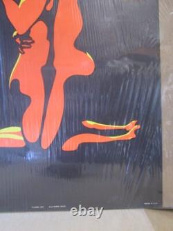Flaming Love Vintage embrace black light Poster 1970's make love not war 20278