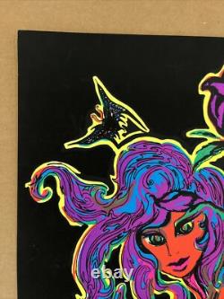 Flower goddess blacklight poster vintage original silkscreen day glow 1971 joker