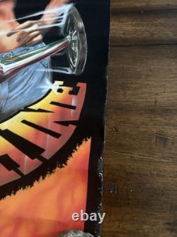 Foxy Mean Machine BLACKLIGHT POSTER 32 Rare NOS Vtg 70s Flocked Drag Racing