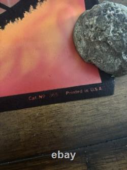 Foxy Mean Machine BLACKLIGHT POSTER 32 Rare NOS Vtg 70s Flocked Drag Racing