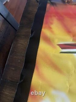 Foxy Mean Machine BLACKLIGHT POSTER 32 Rare NOS Vtg 70s Flocked Drag Racing