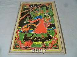 Framed 1970 John Charles 111 Love Tree Black Light Poster Vintage Lovbird Hippie