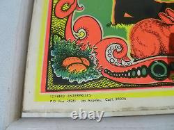 Framed 1970 John Charles 111 Love Tree Black Light Poster Vintage Lovbird Hippie