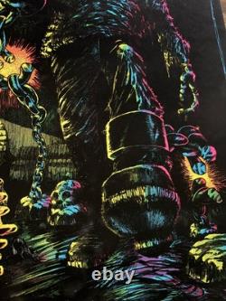 Frankenstein BLACKLIGHT POSTER 32 NOS Vtg 70s Flocked NOS Nate Owens 1975
