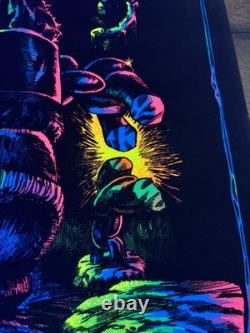 Frankenstein BLACKLIGHT POSTER 32 NOS Vtg 70s Flocked NOS Nate Owens 1975