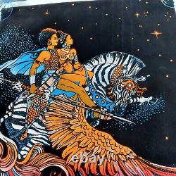 Freedom Flight PP-434 Vintage 1974 Blacklight Poster Velva-Print Psychedelic