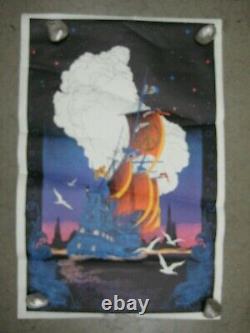 Friendship Brigade 1971 black light poster vintage psychedelic (creased) C1992