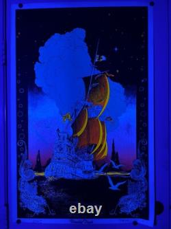 Friendship Frigate vintage black Light poster peace ship 1970s psychedelic ship