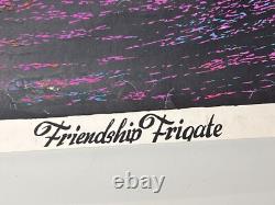 Friendship Frigate vintage black Light poster peace ship 1970s psychedelic ship
