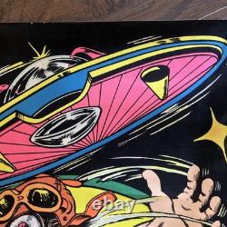 Frisby Freak 1970s Rare Psychedelic Blacklight Poster Nate Owens 21 x 32 Inches