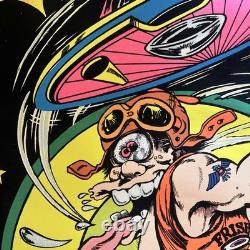 Frisby Freak 1970s Rare Psychedelic Blacklight Poster Nate Owens 21 x 32 Inches
