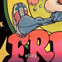 Frisby Freak 1970s Rare Psychedelic Blacklight Poster Nate Owens 21 x 32 Inches
