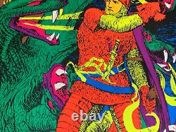 GEORGE & THE DRAGON VINTAGE 1971 BLACKLIGHT POSTER By POMEGRANATE -NICE