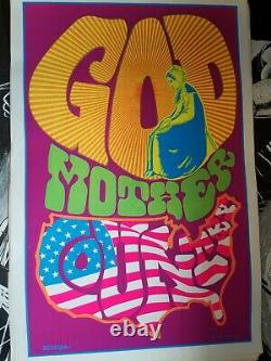 GOD MOTHER COUNTRY 1967 VINTAGE PSYCHEDELIC BLACKLIGHT POSTER By Steve Sachs