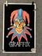 Graffix Blacklight Poster Velvet Flocked 1997 Air Jester 4400 Skull Clown Glow