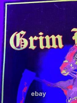 GRIM REAPER 1984 Glow In The Dark Velvet Blacklight Vintage Poster