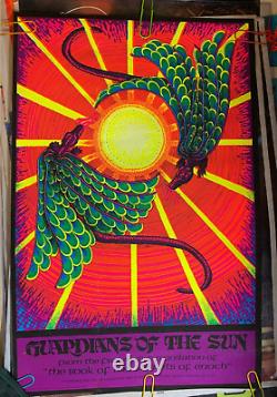 GUARDIANS OF THE SUN VINTAGE 1972 HEADSHOP BLACKLIGHT POSTER By ARTKO STUDIOS