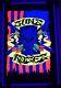 Guns N' Roses 1993 Vintage Black Light Felt Velvet Poster Skull N' Roses Flag