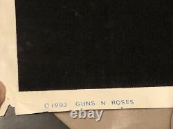 GUNS N' ROSES 1993 Vintage Black light Felt Velvet Poster Skull N' Roses Flag