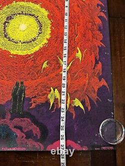 Gates Of Heaven Black light Poster Couple Standing In Clouds Pink/black 1970