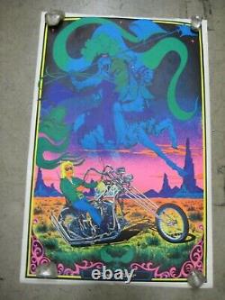 Ghost Rider 1971 black light poster vintage chopper motorcycle psychedelic C2113
