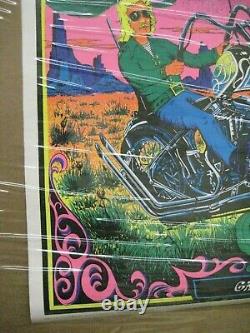 Ghost Rider 1971 black light poster vintage psychedelic motorcycle C70