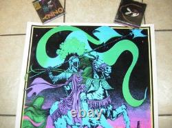 Ghostrider Blacklight Poster 1971 Velvet Vintage Harley Chopper Flocked