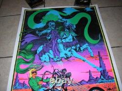 Ghostrider Blacklight Poster 1971 Velvet Vintage Harley Chopper Flocked