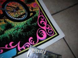 Ghostrider Blacklight Poster 1971 Velvet Vintage Harley Chopper Flocked
