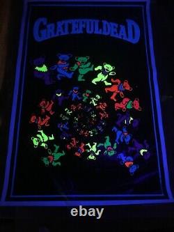 Grateful Dead DAncing Bears Classic Original Vintage Blacklight Poster Rare