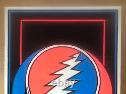 Grateful Dead Steal Your Face Original Vintage Blacklight Poster 1976 Velvet